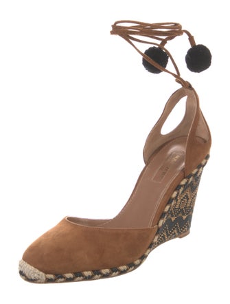 Aquazzura Suede Printed D'Orsay Pumps