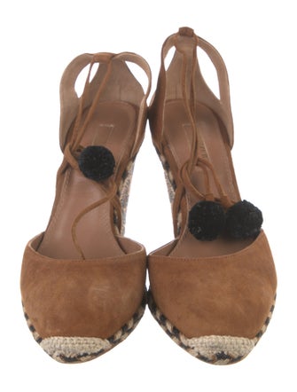 Aquazzura Suede Printed D'Orsay Pumps