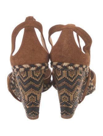 Aquazzura Suede Printed D'Orsay Pumps