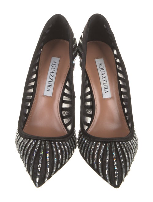 Aquazzura Satin Mesh Accents Pumps