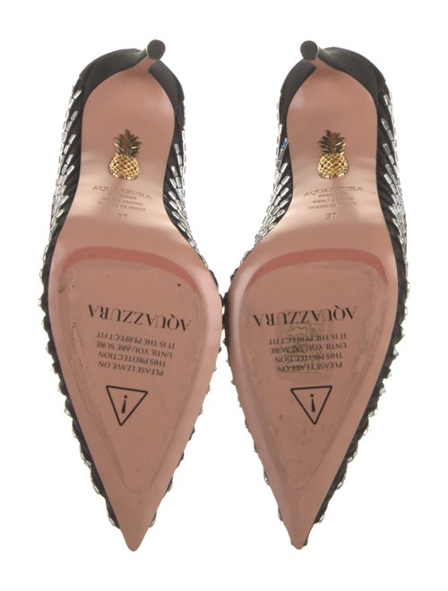 Aquazzura Satin Mesh Accents Pumps