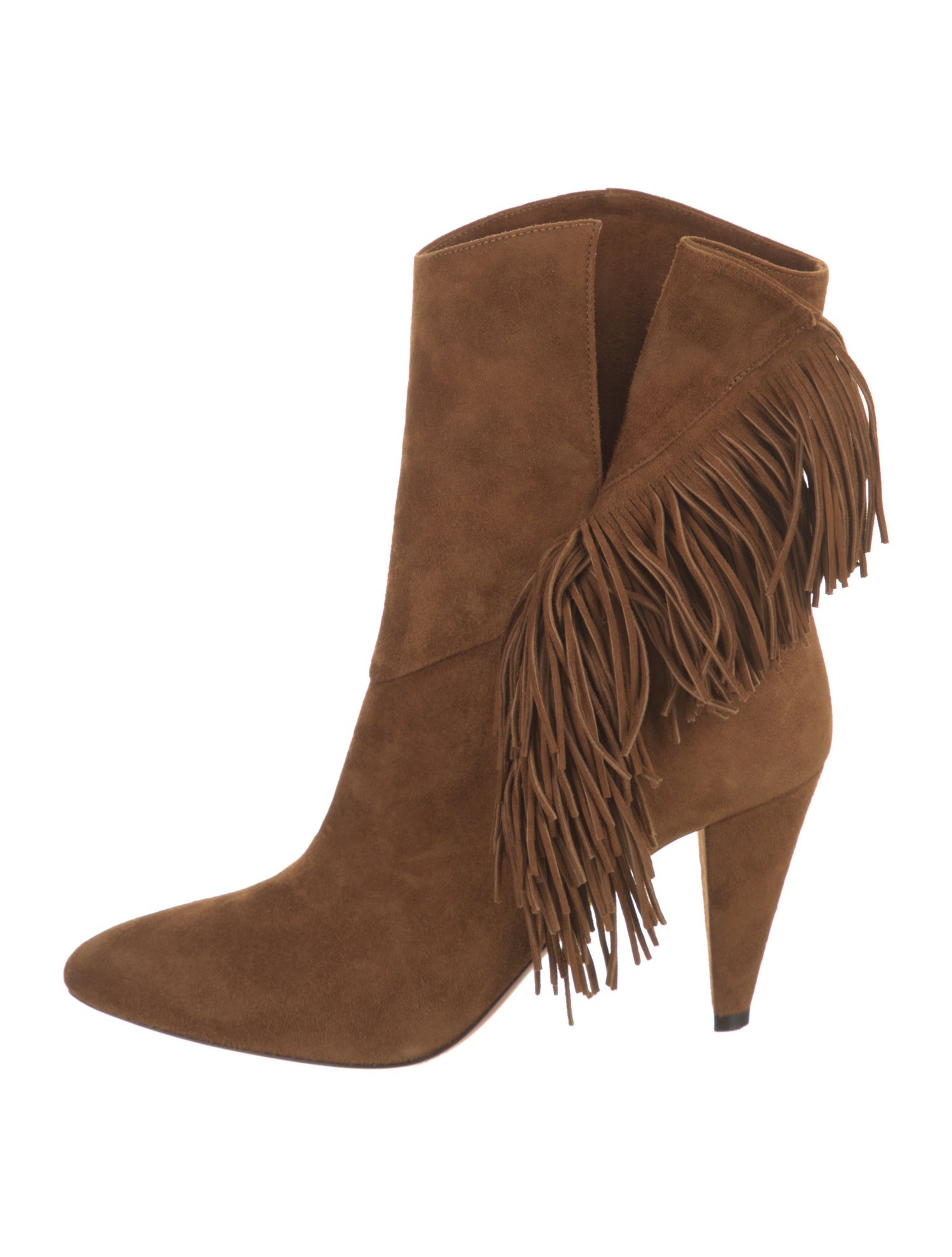 Aquazzura Suede Fringe Trim Accent Western Boots w/ Tags