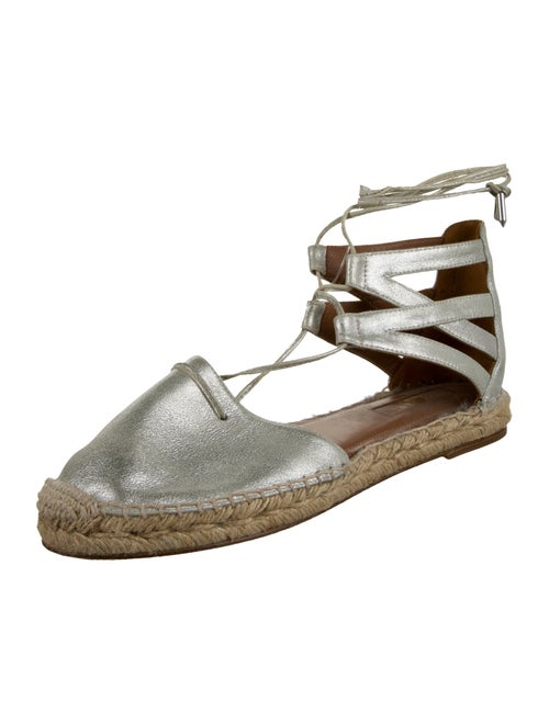 Aquazzura Leather Colorblock Pattern Espadrilles