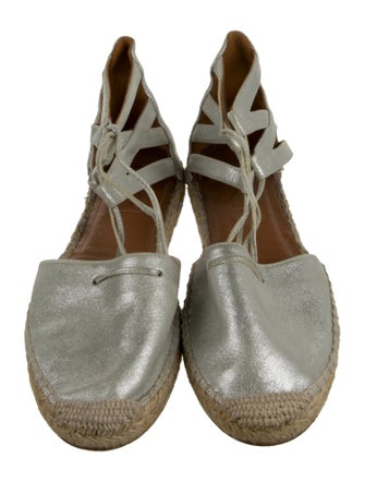 Aquazzura Leather Colorblock Pattern Espadrilles