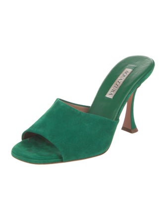 Aquazzura Suede Slides