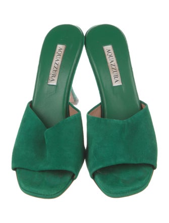 Aquazzura Suede Slides