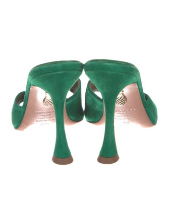 Aquazzura Suede Slides