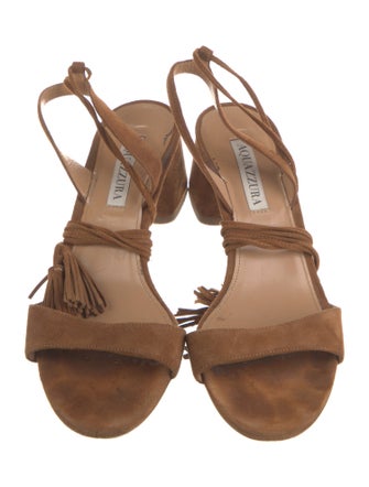 Aquazzura Suede Tassel Accents Sandals