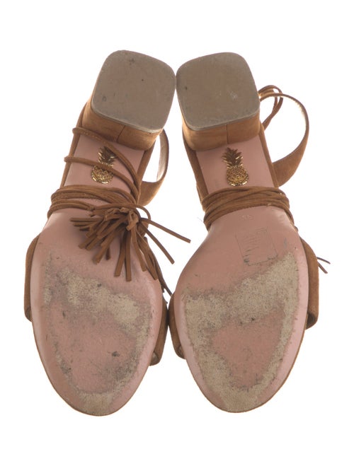 Aquazzura Suede Tassel Accents Sandals