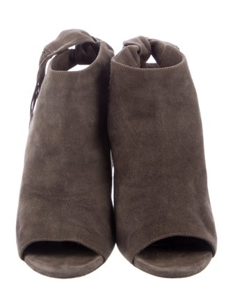 Aquazzura Suede Tassel Accents Slingback Sandals