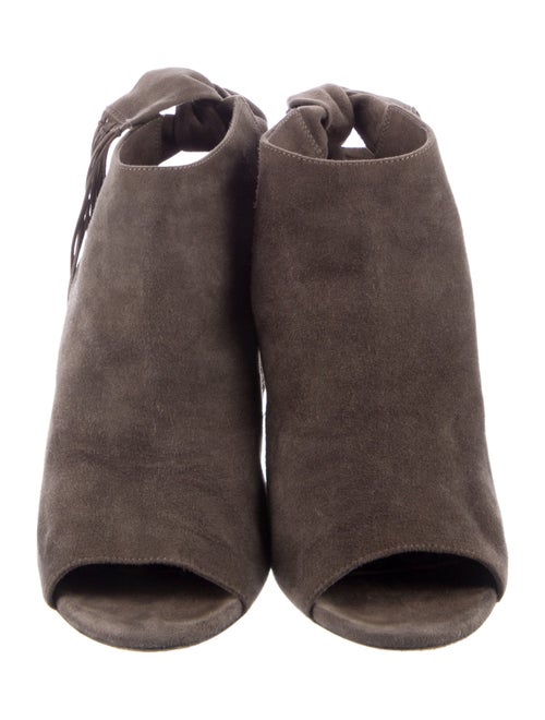 Aquazzura Suede Tassel Accents Slingback Sandals