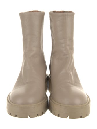 Aquazzura Leather Grosgrain Trim Chelsea Boots