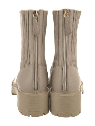 Aquazzura Leather Grosgrain Trim Chelsea Boots