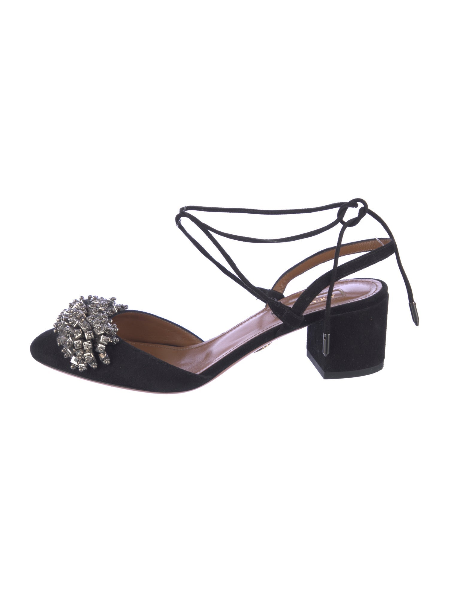 Aquazzura Suede Beaded Accents Sandals