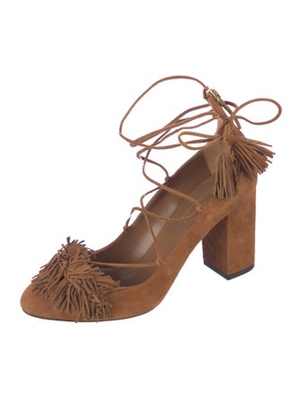 Aquazzura Suede Tassel Accents Pumps