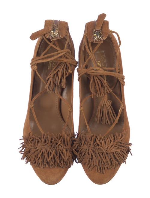 Aquazzura Suede Tassel Accents Pumps