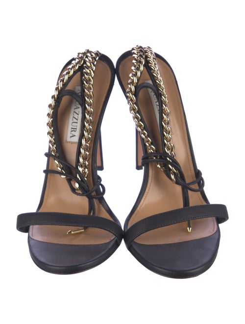 Aquazzura Leather Chain-Link Accents Sandals
