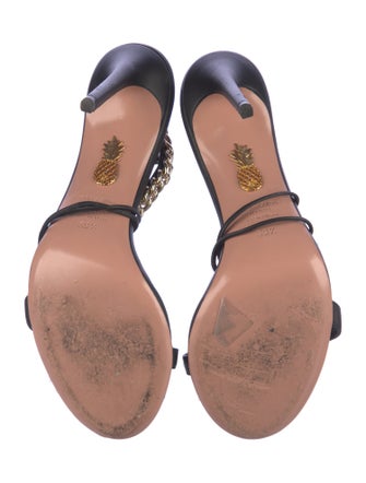 Aquazzura Leather Chain-Link Accents Sandals