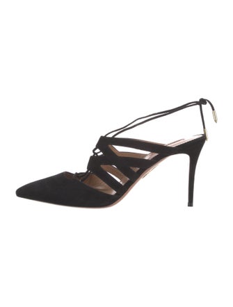 Aquazzura Suede Slingback Pumps
