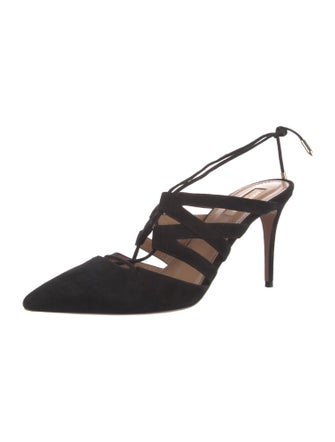 Aquazzura Suede Slingback Pumps