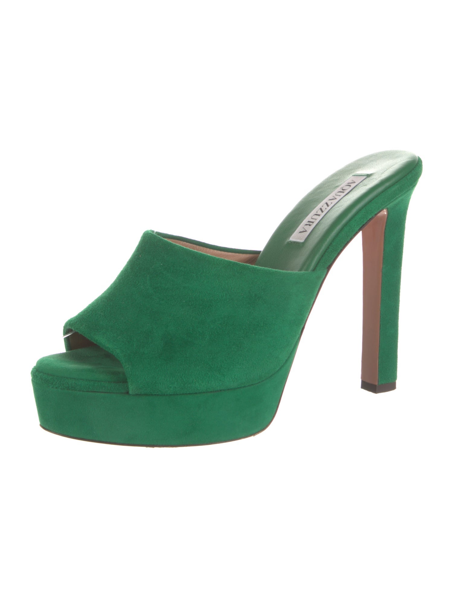 Aquazzura Suede Slides