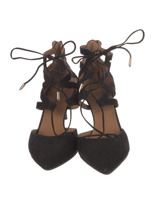 Aquazzura Suede T-Strap Pumps