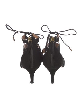 Aquazzura Suede T-Strap Pumps