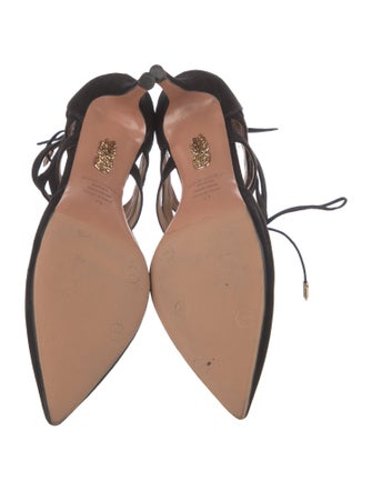 Aquazzura Suede T-Strap Pumps