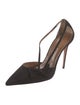 Aquazzura Suede Bow Accents Slingback Pumps