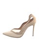 Aquazzura Suede Mesh Accents D'Orsay Pumps