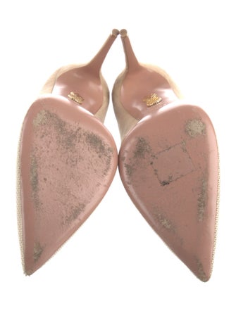 Aquazzura Suede Mesh Accents D'Orsay Pumps