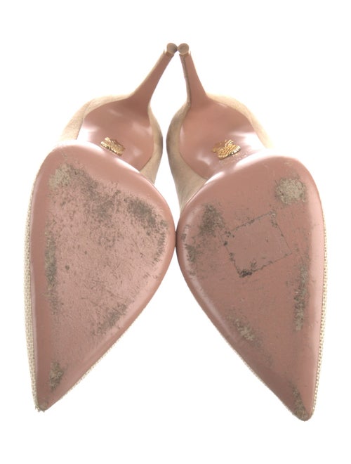 Aquazzura Suede Mesh Accents D'Orsay Pumps