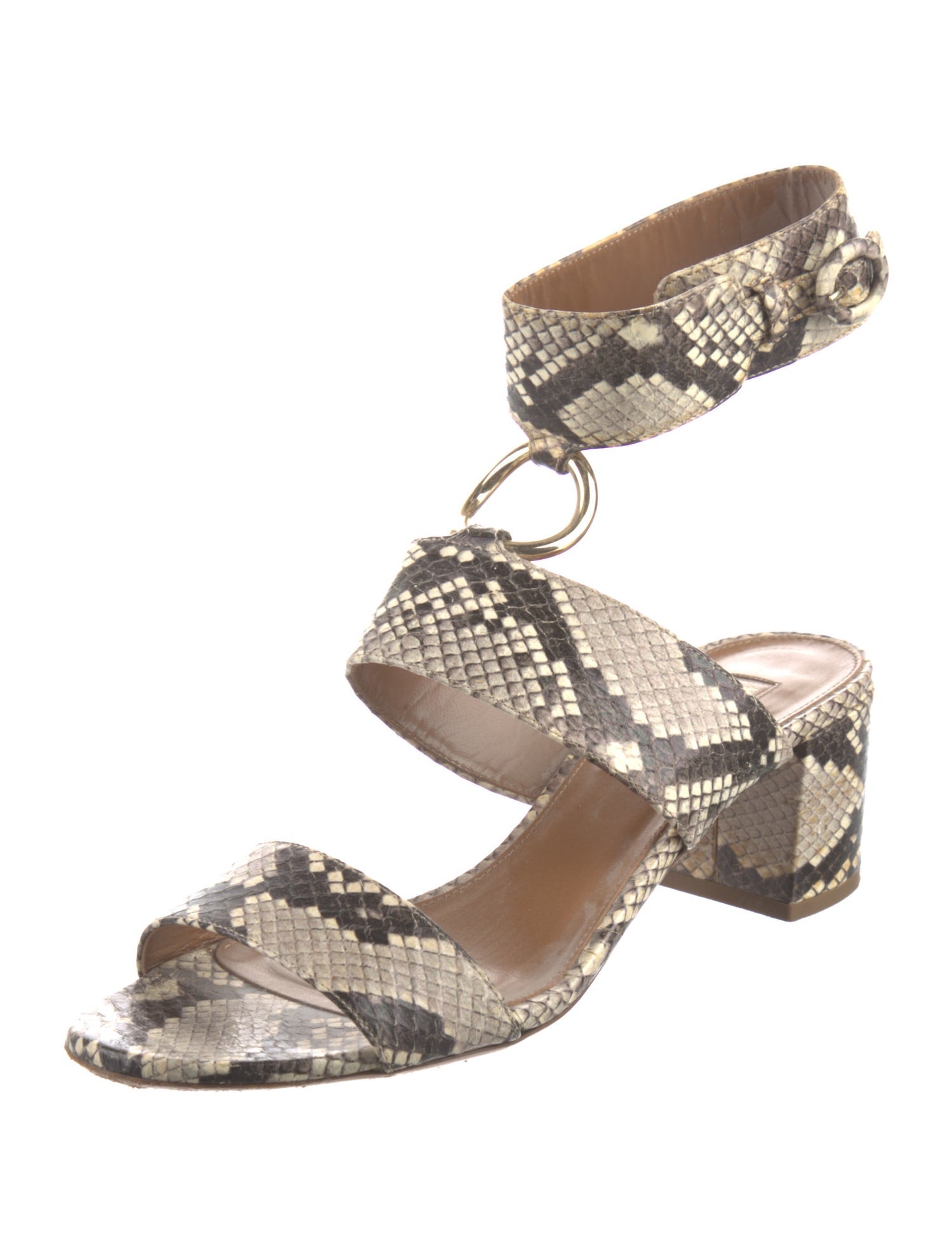 Aquazzura Snakeskin Animal Print Sandals