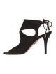 Aquazzura Suede Cutout Accent T-Strap Pumps