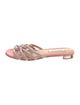 Aquazzura Leather Crystal Embellishments Slides