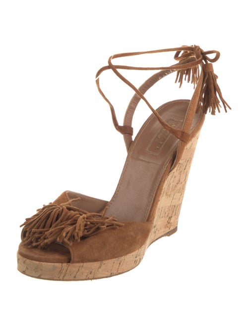 Aquazzura Suede Tassel Accents Gladiator Sandals