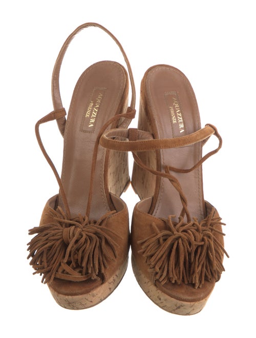 Aquazzura Suede Tassel Accents Gladiator Sandals