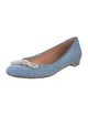 Aquazzura Denim Crystal Embellishments Ballet Flats