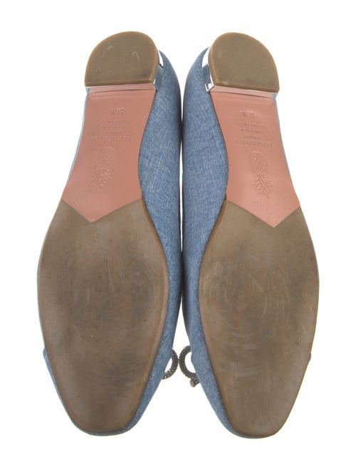 Aquazzura Denim Crystal Embellishments Ballet Flats