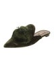 Aquazzura Velvet Pom-Pom Embellishments Mules