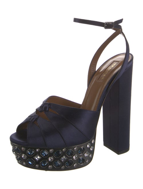 Aquazzura Satin Crystal Embellishments Sandals