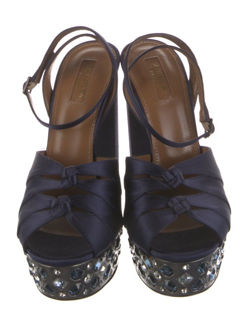 Aquazzura Satin Crystal Embellishments Sandals