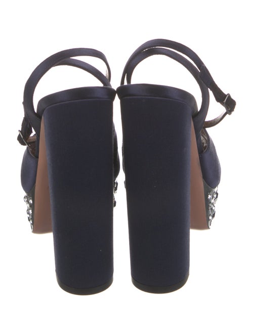 Aquazzura Satin Crystal Embellishments Sandals