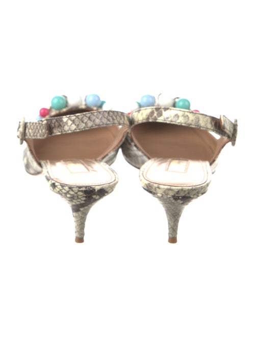 Aquazzura Snakeskin Animal Print Slingback Pumps