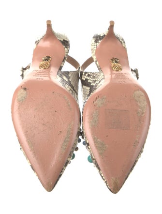 Aquazzura Snakeskin Animal Print Slingback Pumps