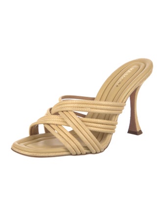 Aquazzura Raffia Slides