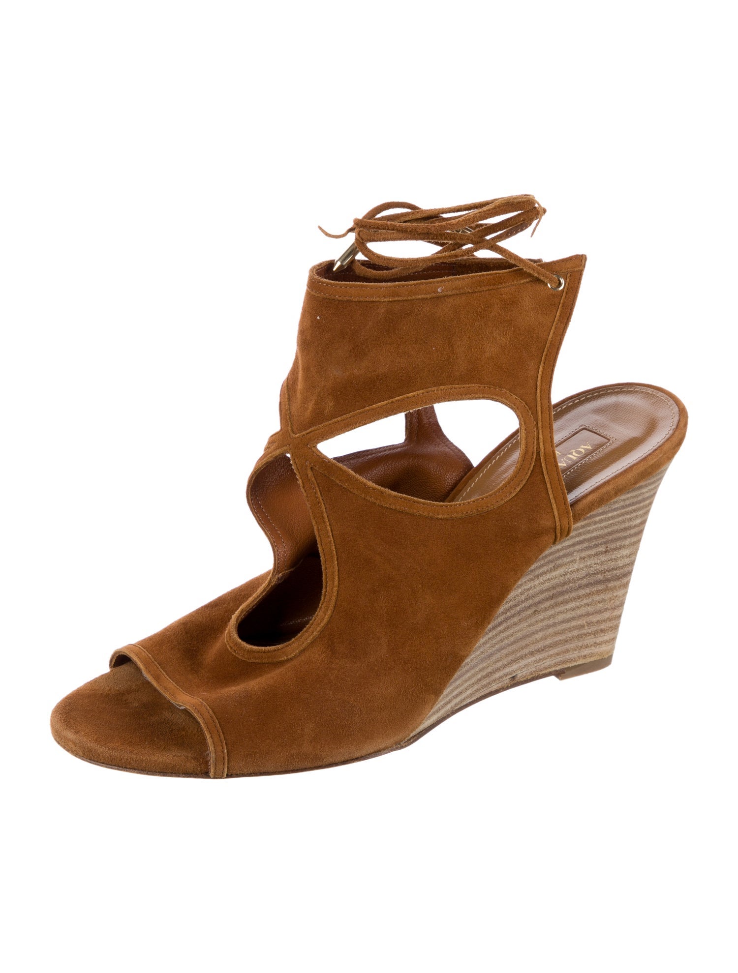 Aquazzura Suede Cutout Accent Espadrilles