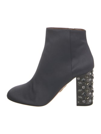 Aquazzura Satin Crystal Embellishments Boots