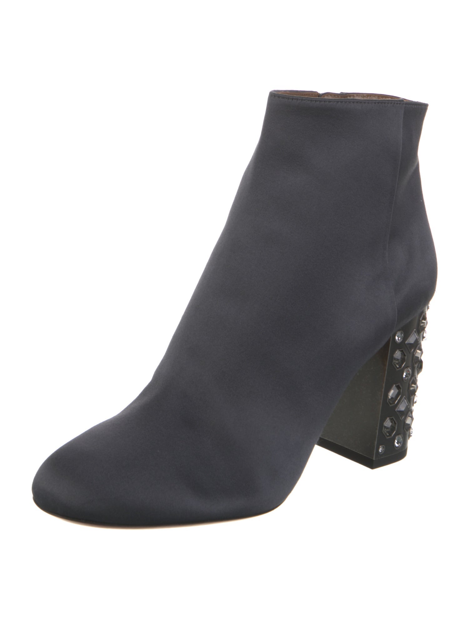 Aquazzura Satin Crystal Embellishments Boots