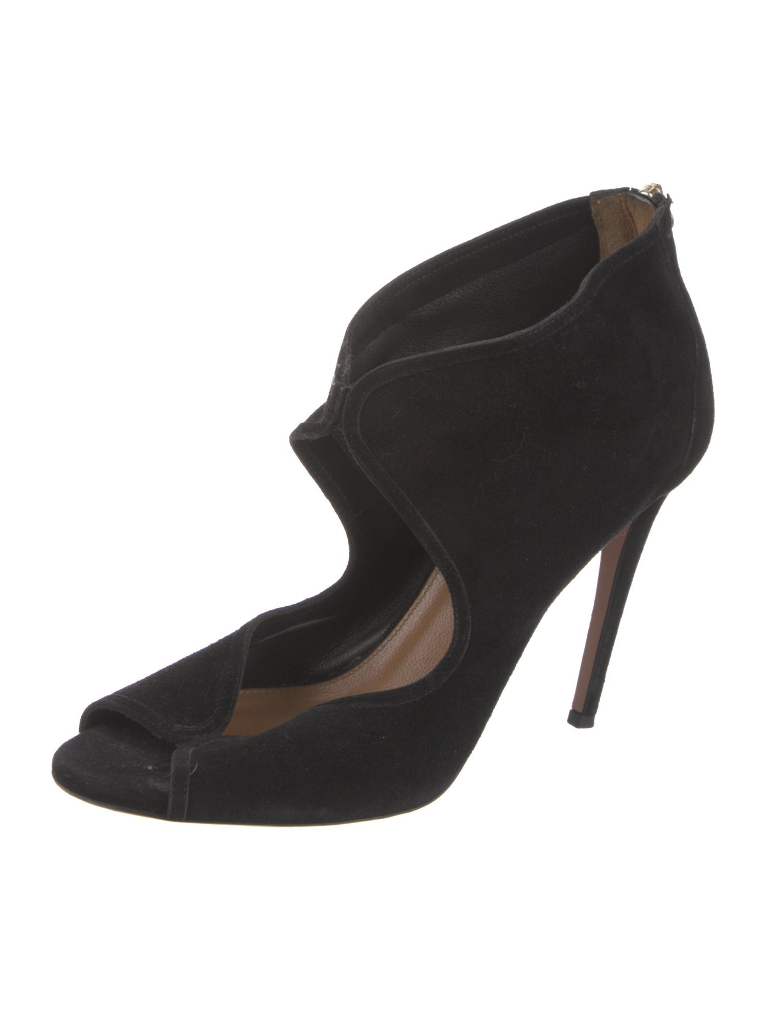 Aquazzura Suede Cutout Accent Pumps